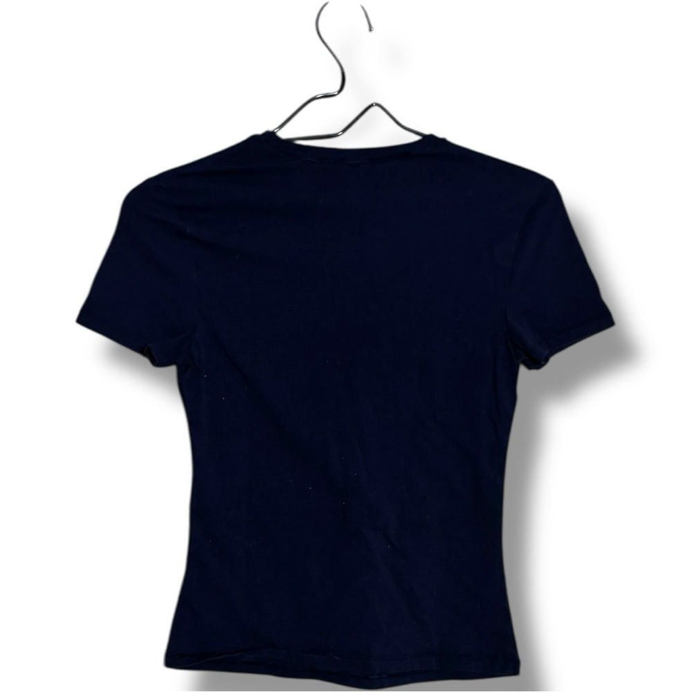 GAP Navy Short Sleeve Crewneck Fitted Cotton Classic Casual Women's Tee - Picture 15 of 16